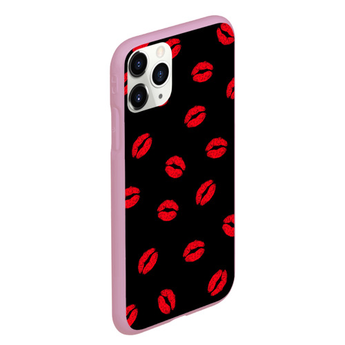 Чехол для iPhone 11 Pro Max матовый Поцелуи, цвет розовый - фото 3
