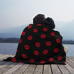 Плед с принтом Поцелуи для любого человека, вид спереди №2. Цвет основы: 3d (велсофт)