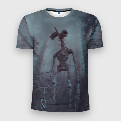 Мужская футболка 3D Slim с принтом Сиреноголовый, вид спереди #2