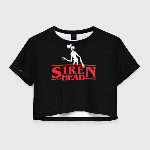 Женская футболка Crop-top 3D Siren Head, цвет 3D печать