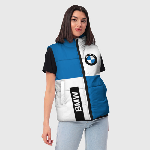 Женский жилет утепленный 3D BMW, цвет черный - фото 3
