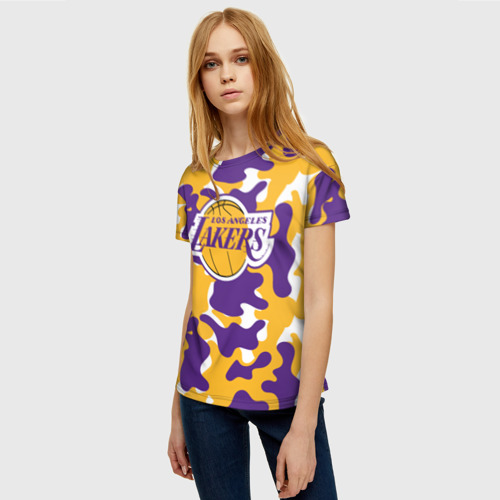 Женская футболка 3D LA Lakers Лейкерс, цвет 3D печать - фото 3