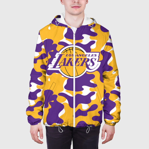 Мужская куртка 3D LA Lakers Лейкерс, цвет 3D печать - фото 4