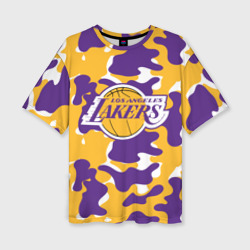 Женская футболка oversize 3D LA Lakers Лейкерс