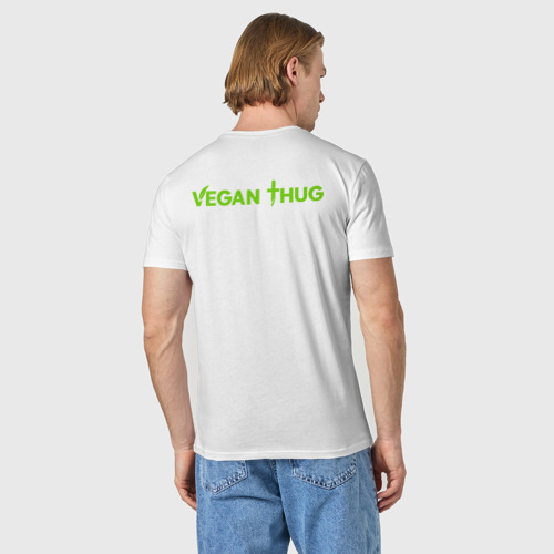 Мужская футболка хлопок Vegan Thug, цвет белый - фото 4