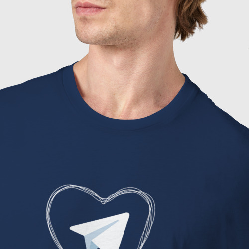 Мужская футболка хлопок Ключики от сердца, цвет темно-синий - фото 6