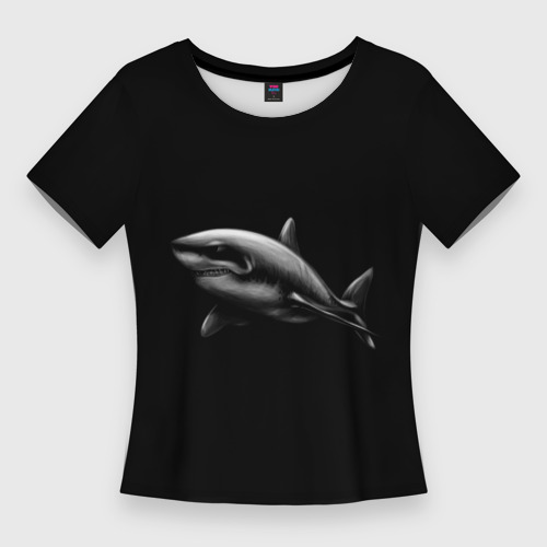 Женская футболка 3D Slim Акула, цвет 3D печать