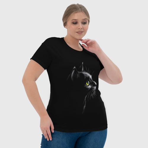 Женская футболка 3D с принтом Кошка, фото #4