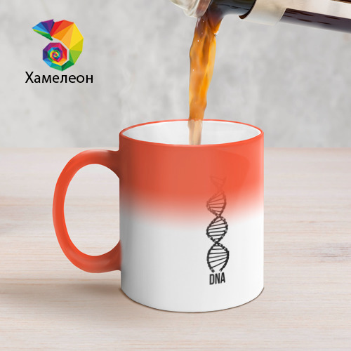 Кружка хамелеон My DNA (Z), цвет белый + красный - фото 5