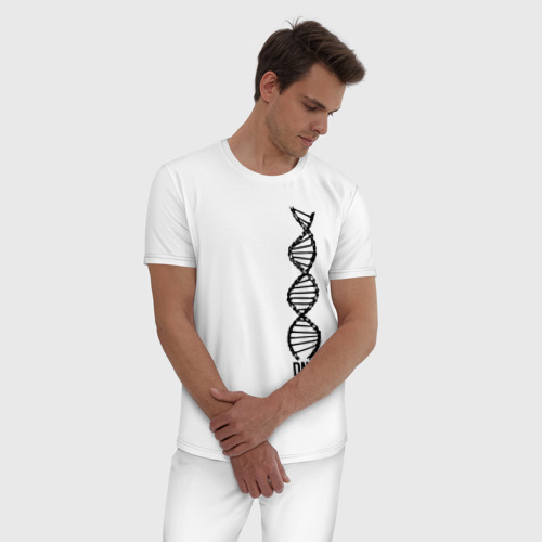 Мужская пижама хлопок My DNA (Z), цвет белый - фото 3