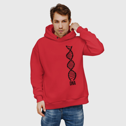 Мужское худи Oversize хлопок My DNA (Z), цвет красный - фото 3