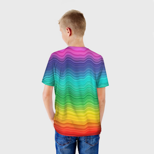 Детская футболка 3D Among Us Радуга, цвет 3D печать - фото 4