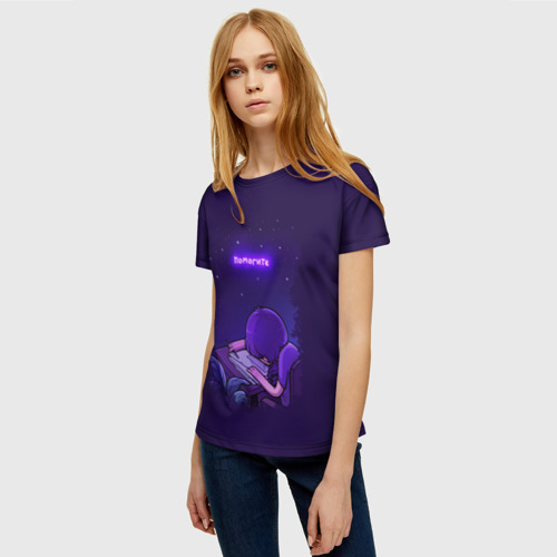 Женская футболка 3D с принтом Помогите, фото на моделе #1