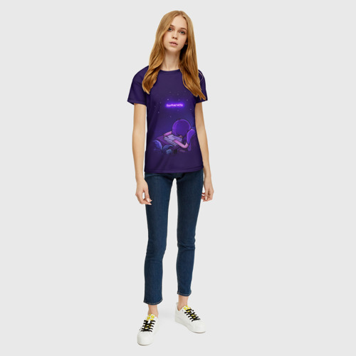 Женская футболка 3D с принтом Помогите, вид сбоку #3