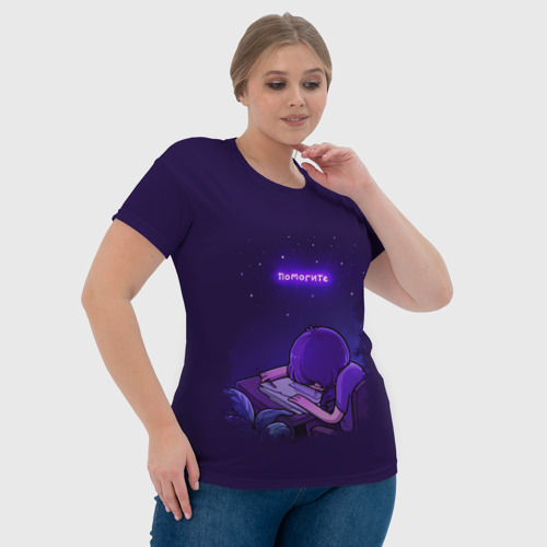 Женская футболка 3D с принтом Помогите, фото #4
