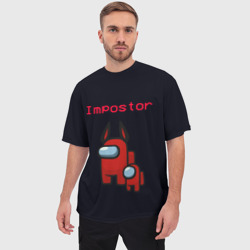 Мужская футболка oversize 3D Among us Impostor - фото 2