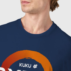 Футболка с принтом Kuku Ryzen v.2 для мужчины, вид на модели спереди №4. Цвет основы: темно-синий