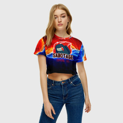 Женская футболка Crop-top 3D Among   us sabotage - фото 2