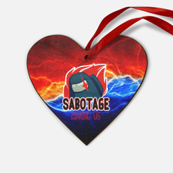 Деревянная игрушка Сердце Among   us sabotage