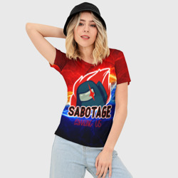 Женская футболка 3D Slim Among us sabotage - фото 2