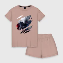 Женская пижама с шортиками хлопок Кен Канеки