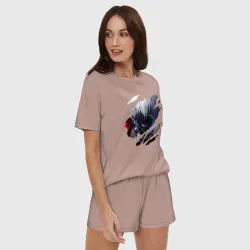 Женская пижама с шортиками хлопок Кен Канеки - фото 2