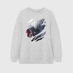 Женский свитшот oversize без начеса хлопок Кен Канеки