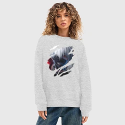 Женский свитшот oversize без начеса хлопок Кен Канеки - фото 2