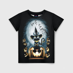 Детская футболка 3D Хэллоуин Кот