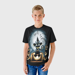 Детская футболка 3D Хэллоуин Кот - фото 2