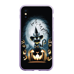 Чехол для iPhone XS Max матовый Хэллоуин Кот