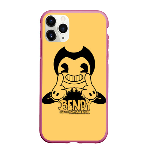 Чехол для iPhone 11 Pro Max матовый Bendy And The Ink Machine, цвет малиновый