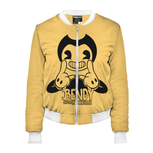 Женский бомбер 3D Bendy And The Ink Machine, цвет белый