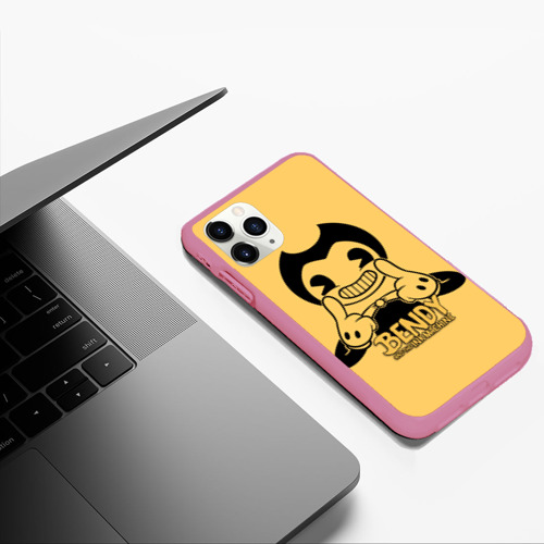 Чехол для iPhone 11 Pro Max матовый Bendy And The Ink Machine, цвет малиновый - фото 5