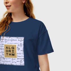 Женская футболка хлопок Oversize Algorithm.Алгоритм - фото 2