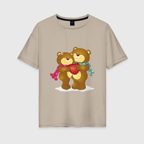 Женская футболка хлопок Oversize с принтом Love, вид спереди #2