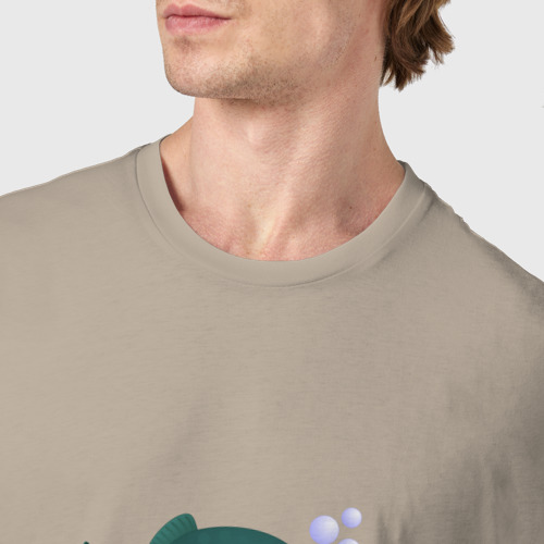 Мужская футболка хлопок Добрая пиранья, цвет миндальный - фото 6