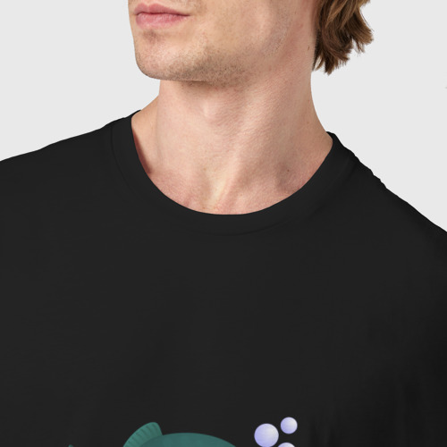 Мужская футболка хлопок Добрая пиранья, цвет черный - фото 6