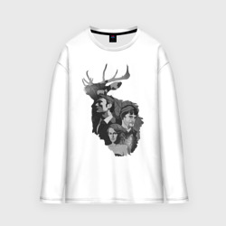 Мужской лонгслив oversize хлопок Hannibal deer