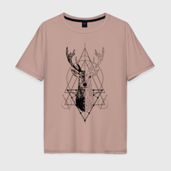 Мужская футболка хлопок Oversize Polygonal deer