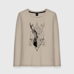 Женский лонгслив хлопок Polygonal deer