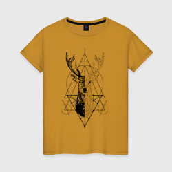 Женская футболка хлопок Polygonal deer