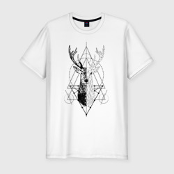 Мужская футболка хлопок Slim Polygonal deer