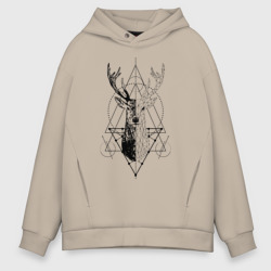 Мужское худи Oversize хлопок Polygonal deer