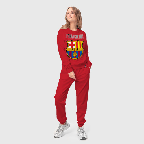 Женский костюм хлопок Barcelona FC, цвет красный - фото 3