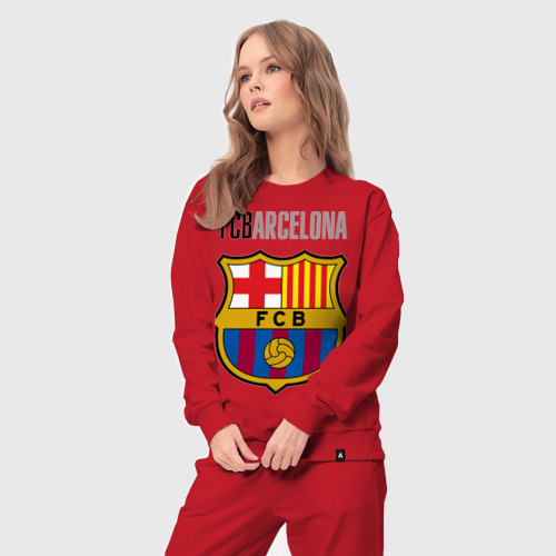 Женский костюм хлопок Barcelona FC, цвет красный - фото 5