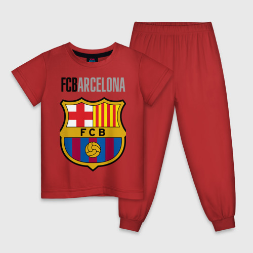 Детская пижама хлопок Barcelona FC, цвет красный