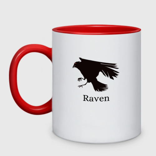 Кружка двухцветная Raven, цвет белый + красный