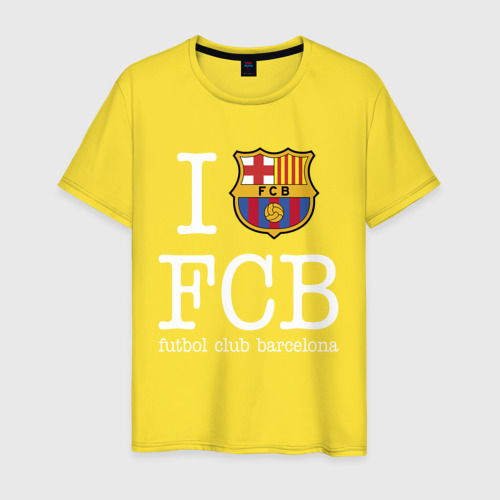 Мужская футболка хлопок Barcelona FC, цвет желтый
