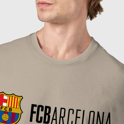 Мужская футболка хлопок с принтом Barcelona FC - эмблема, фото #4